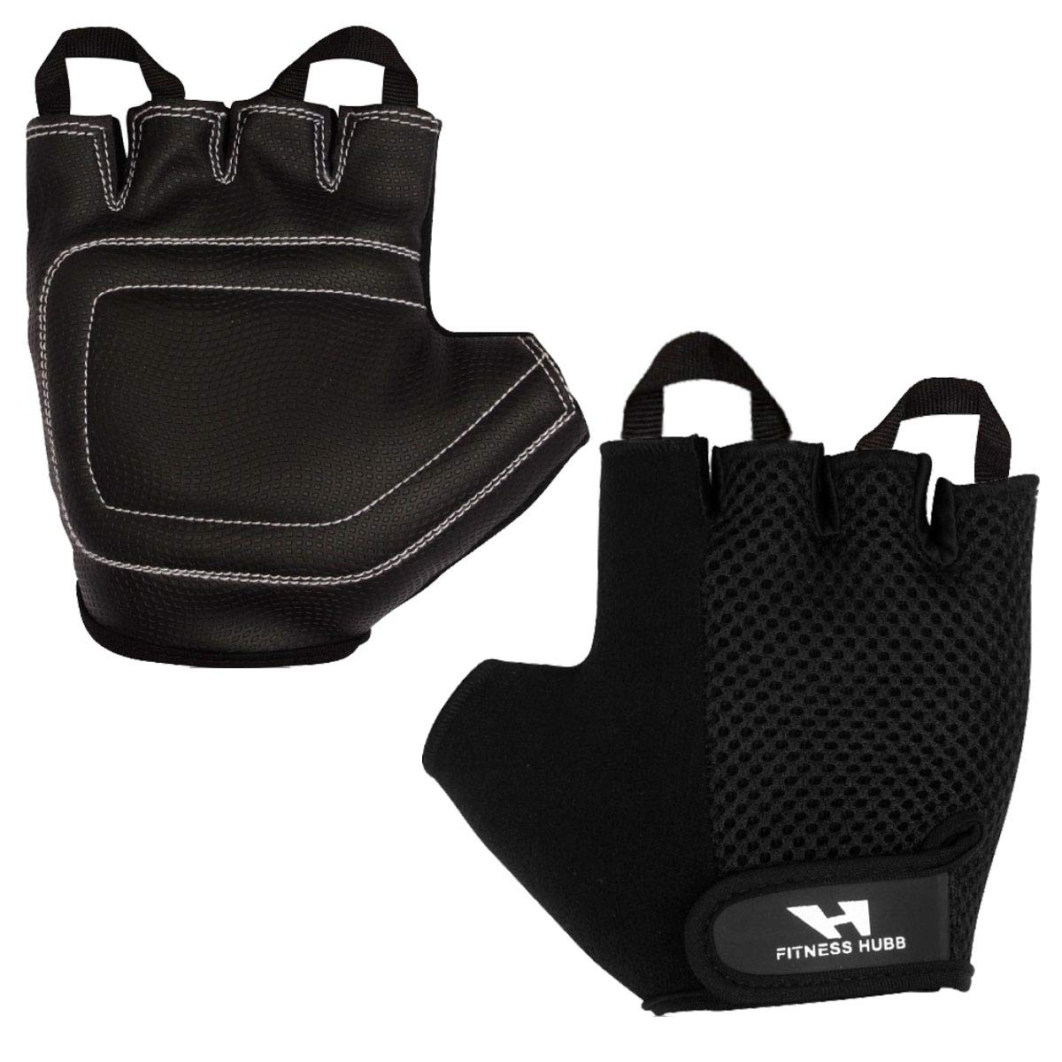 Fitness HubbWeight Lifting Gloves with Padded Soft Leather Palm - Gym Gloves for Men/Women - Suitable for Weightlifting Body Building Power Lifting Gym Workout strength training Cycling