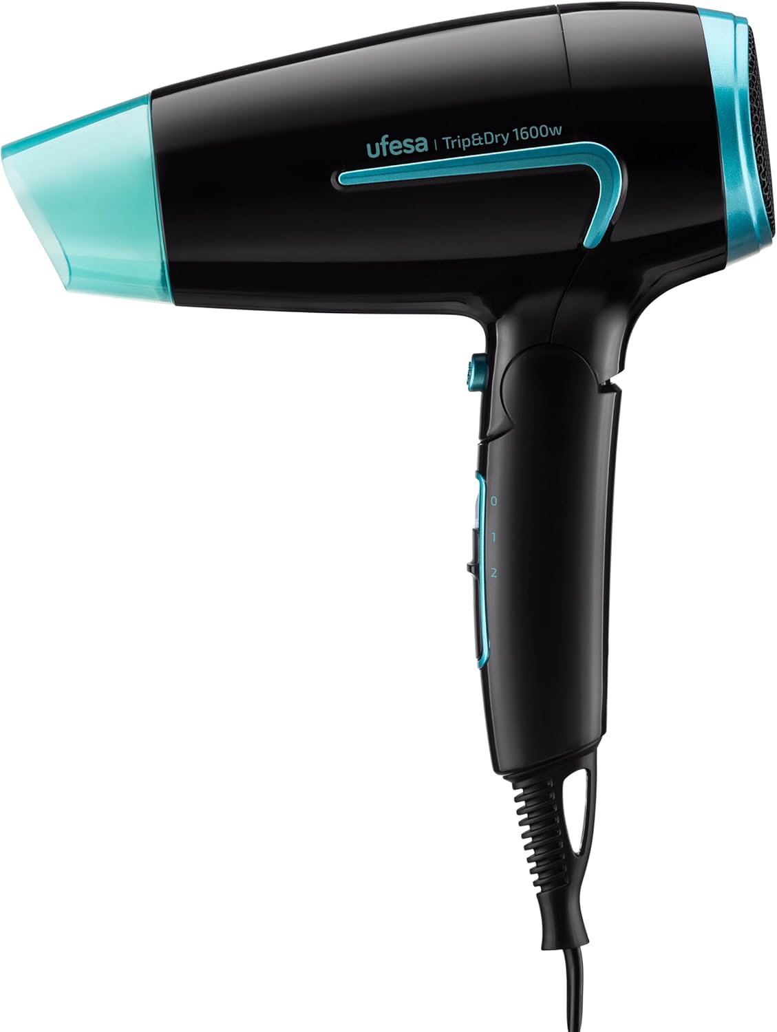 Ufesa Trip & Dry Haardroger, compact, opvouwbaar, 1600 W, 2 snelheden, 2 temperaturen, diffuser en concentrator, ideaal voor op reis