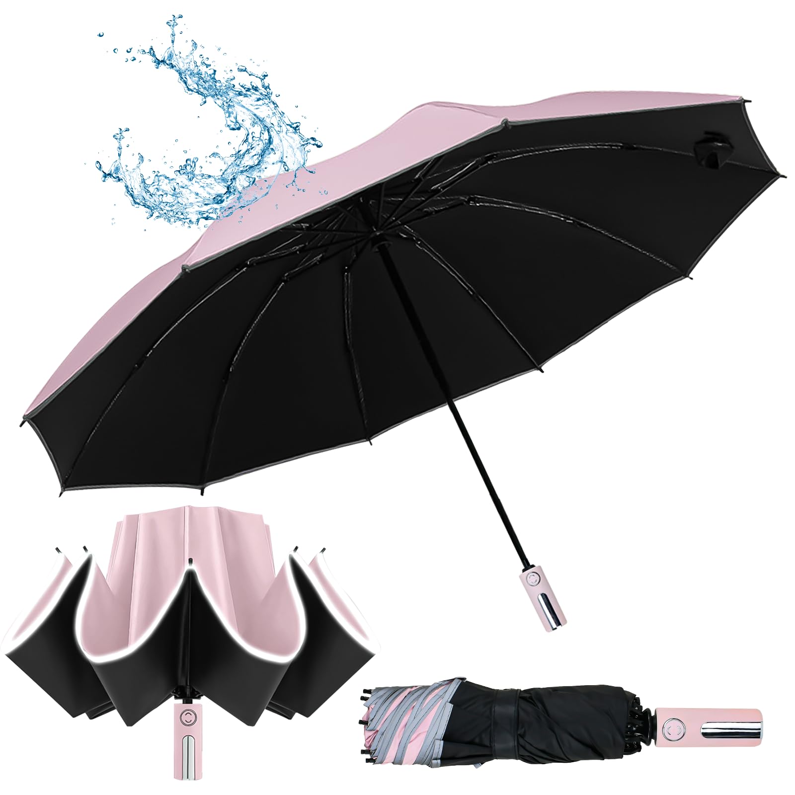 Mini Parapluie Pliant Anti-UV - Protection Pluie Et Soleil - Portable Pour Voyages - 89cm Ouvert