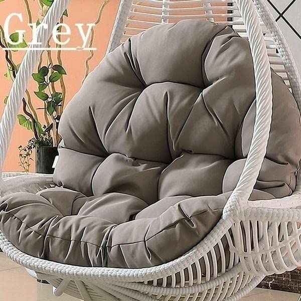 Image of KYNE Microfibre Round Cushion for Hanging Basket Round Shape Swing Chair Cushions for Outdoor Egg Swing Chair Garden Swing, Seat Padded Pillow Cushion (Grey)