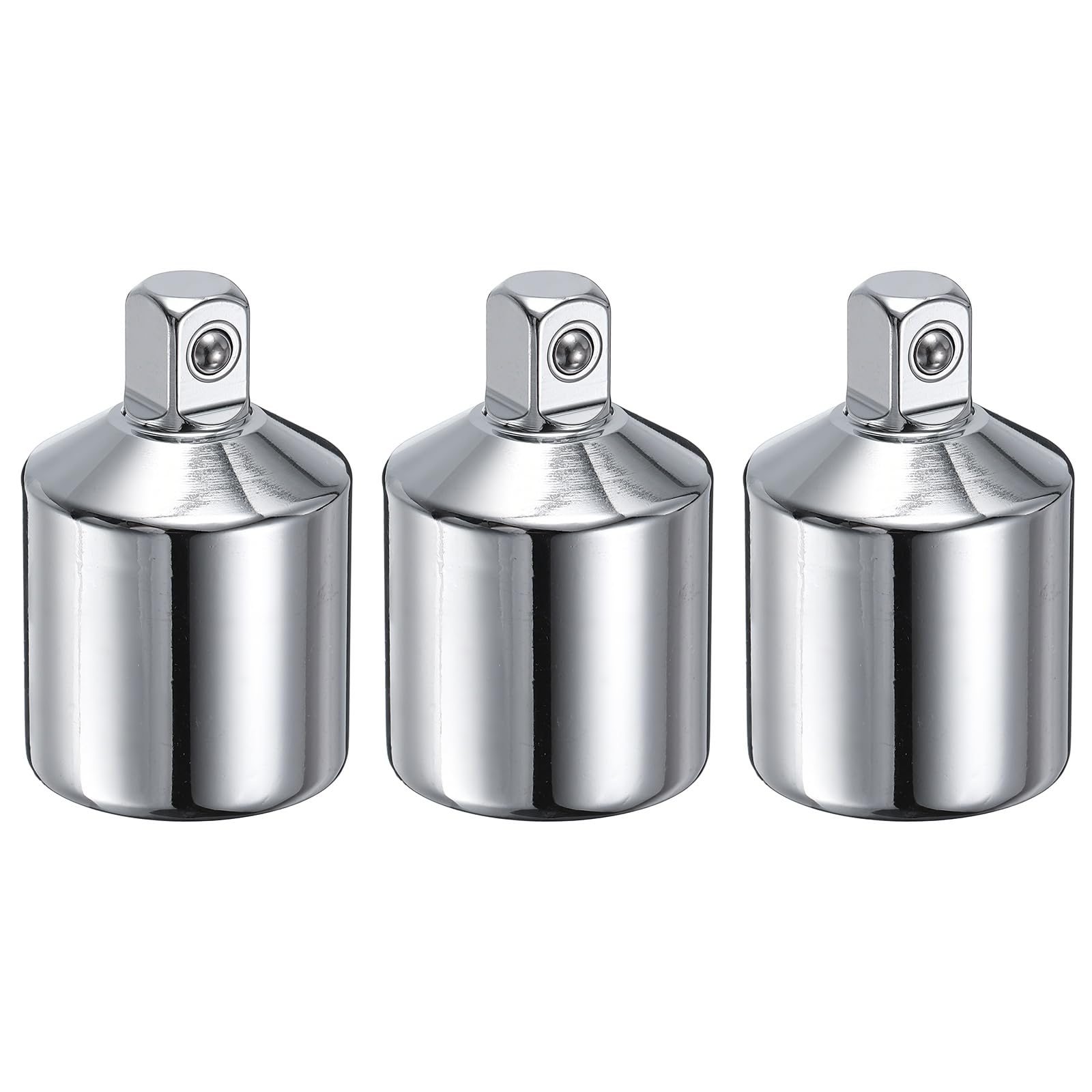 sourcing map 3 Pcs Impact Socket Adapter 1/2" Female to 1/4" Male, Silver
