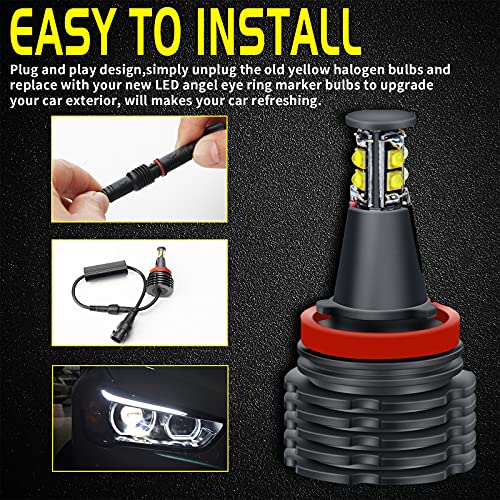 Bombilla LED Angel Eyes H8 40W Xenon Blanca 2 Unidades Bombilla LED Angel Eyes H8 40W Xenon Blanca 2 Unidades