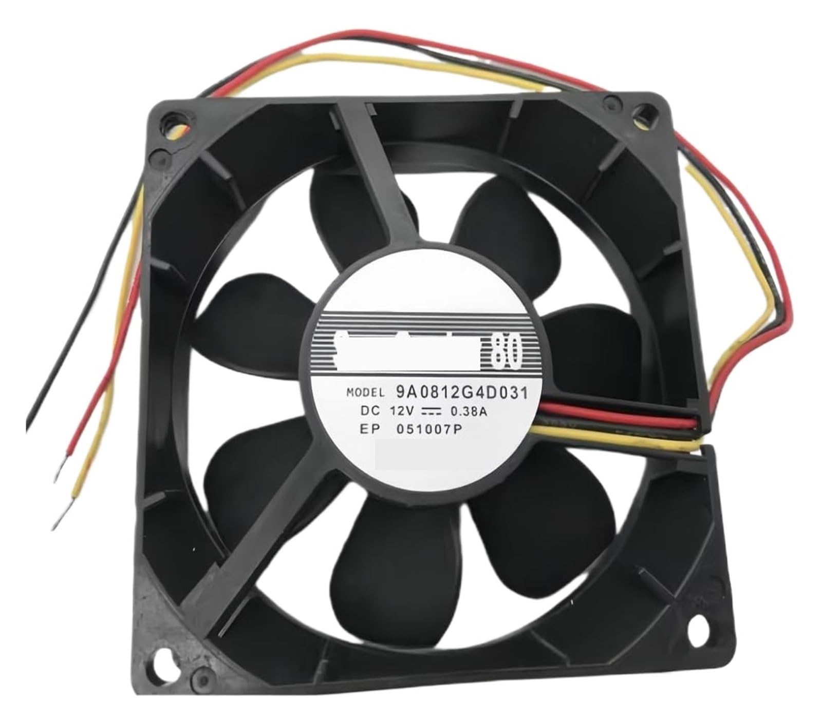 PEQYUACTE 9A0812G4D031 DC 12V 0.38A 80x80x25mm 3-Wire Cooling Fan