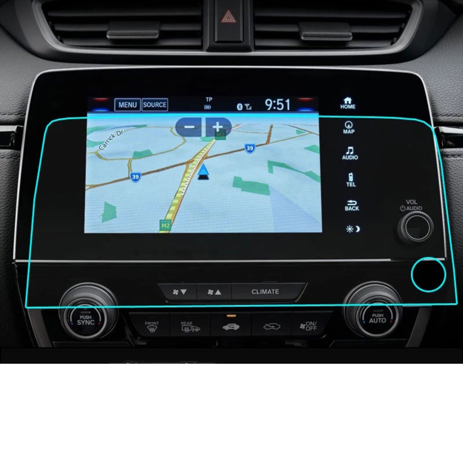 Nawigacja samochodowa Szkło hartowane Ekran LCD Folia ochronna Naklejka Osłona Dla HONDA CRV C-RV 2017 2018