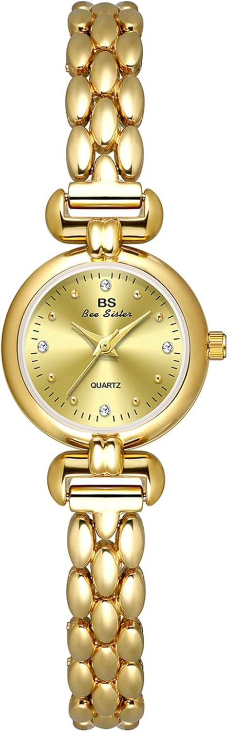 Gosasa Petite Watches for Women Small Round Ladies Quartz Wrist Watches Stainless Steel Vintage Womens Dress Bracelet Watch Tools Included