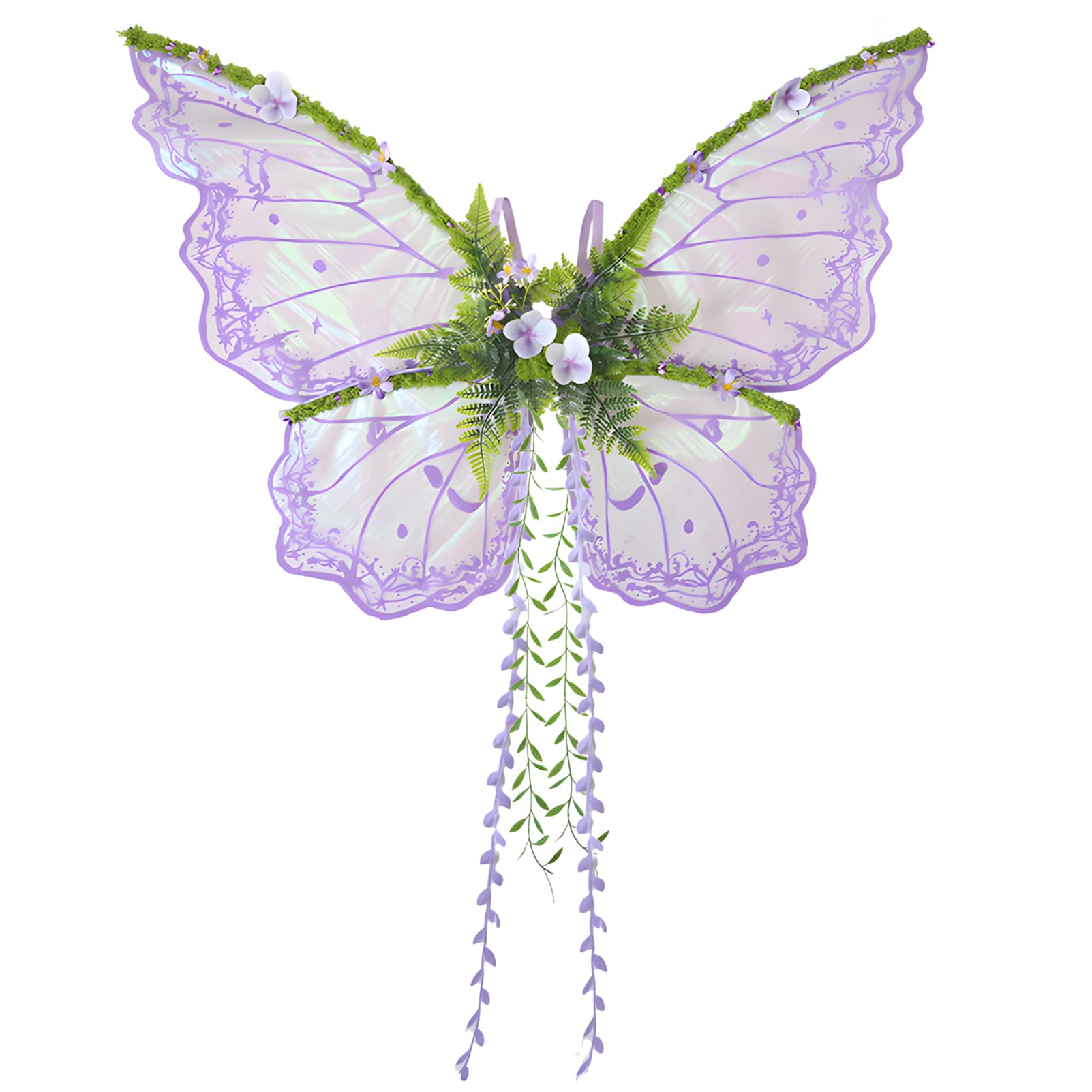 Snycler Fairy Wings for Adults and Girls, Fairy Costume Willow Leaf Butterfly Ideal for Carnival Photo Props Cosplay Costume Party -Purple