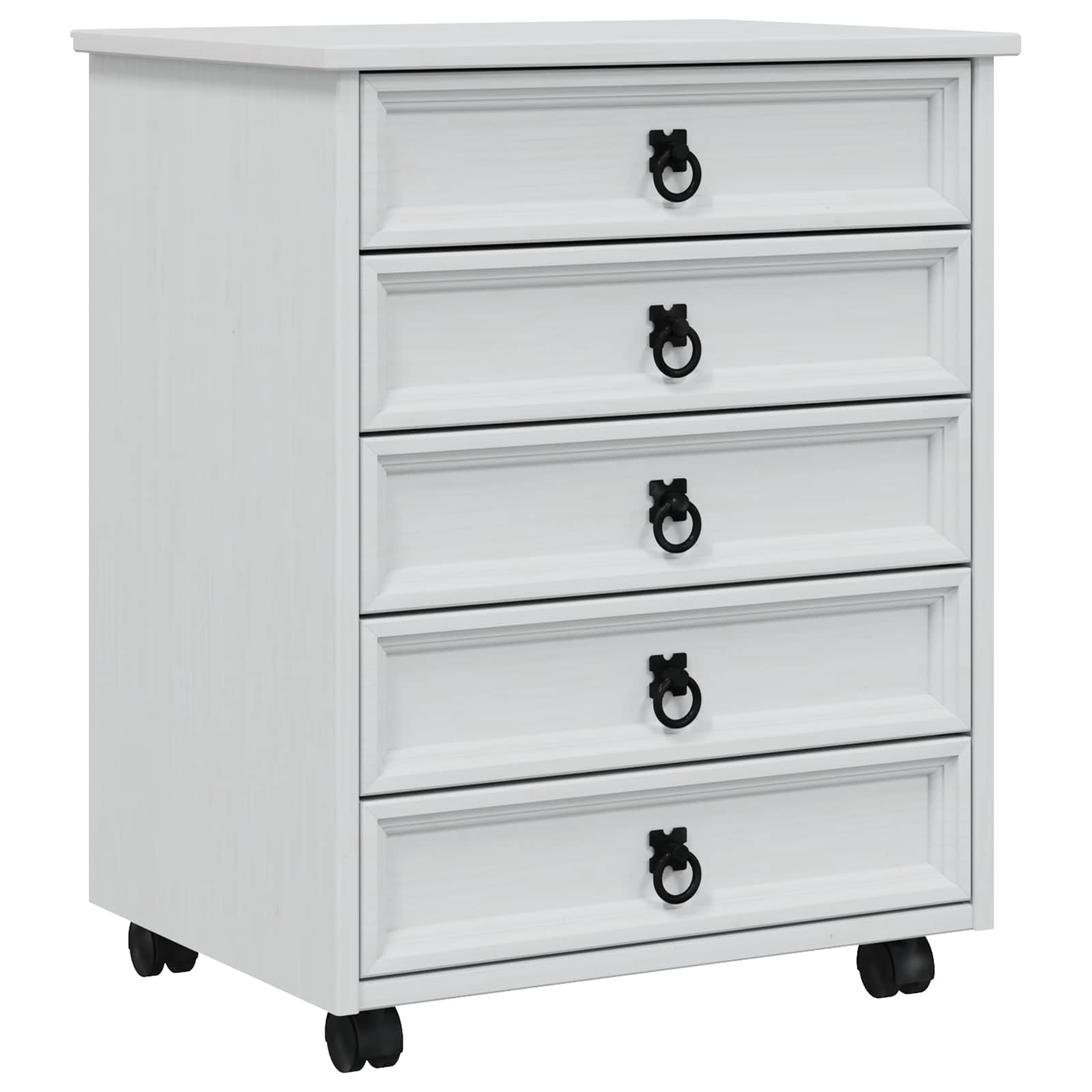 Cajonera con 5 cajones, color blanco, 53 x 39 x 65,5 cm