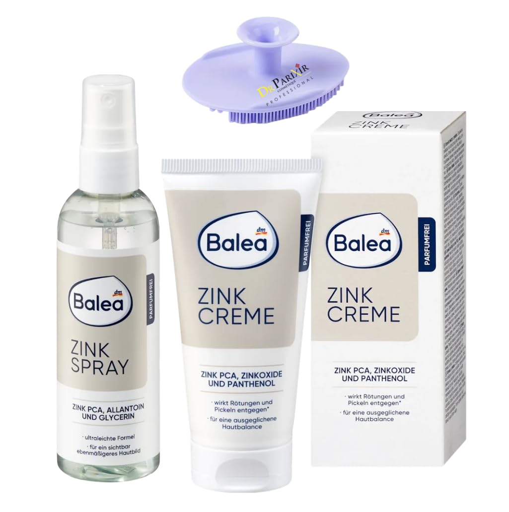 3-teiliges Zinkcreme-Set 50 ml + Zinkspray 100 ml + Gesichtsreiniger