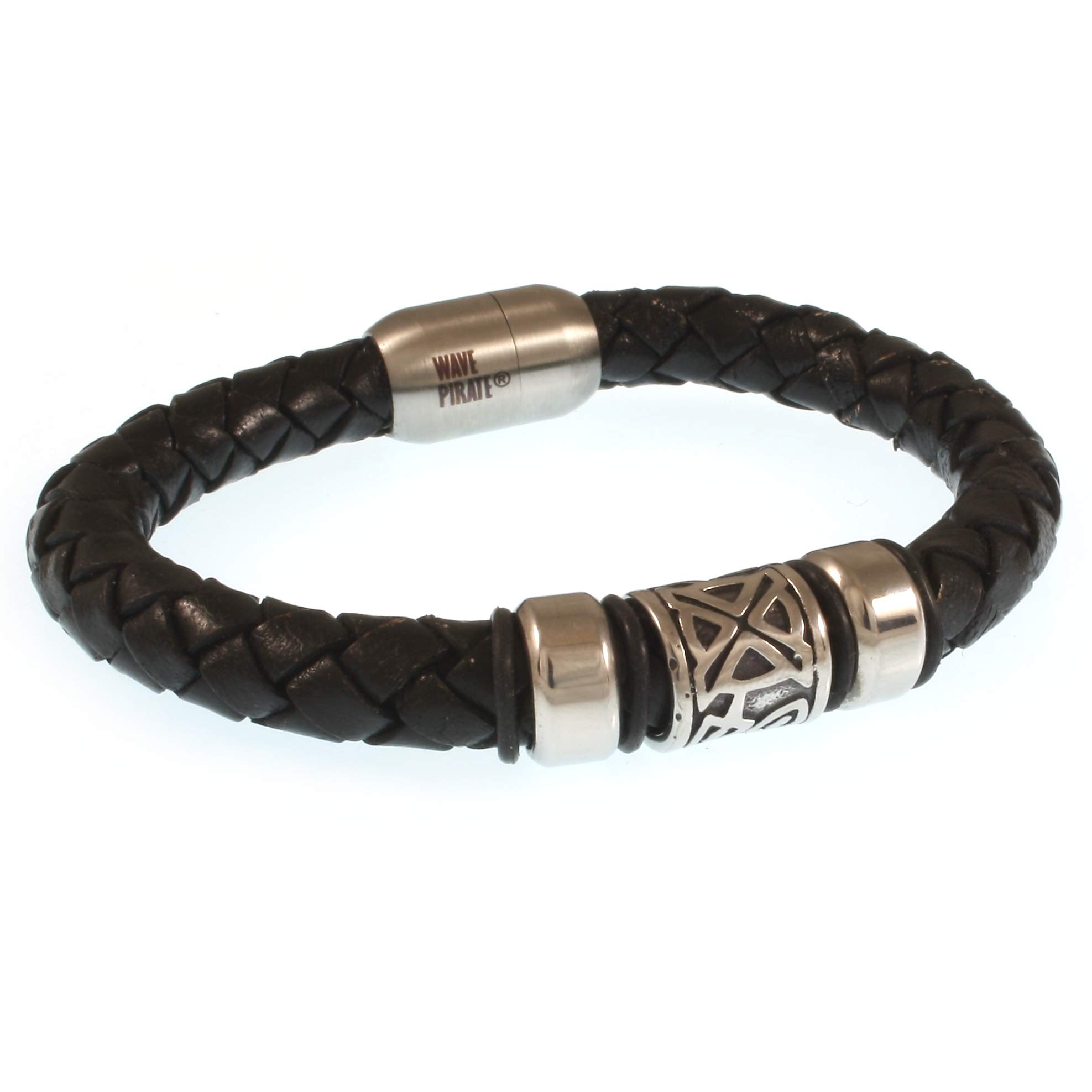 Leder-Armband FUERTE SHINE Schwarz Surfer Damen Herren