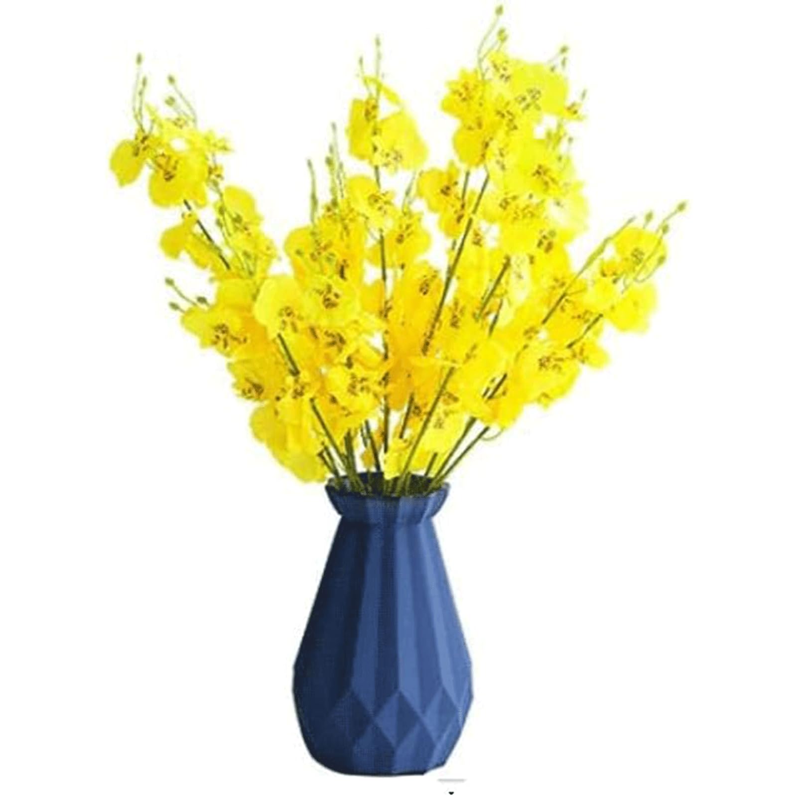 XDLEDMKIZ Vase+6 Orchids Artificial Flowers Fake Flowers Centerpieces Bouquets Decorations Home Decor Floral Arrangement