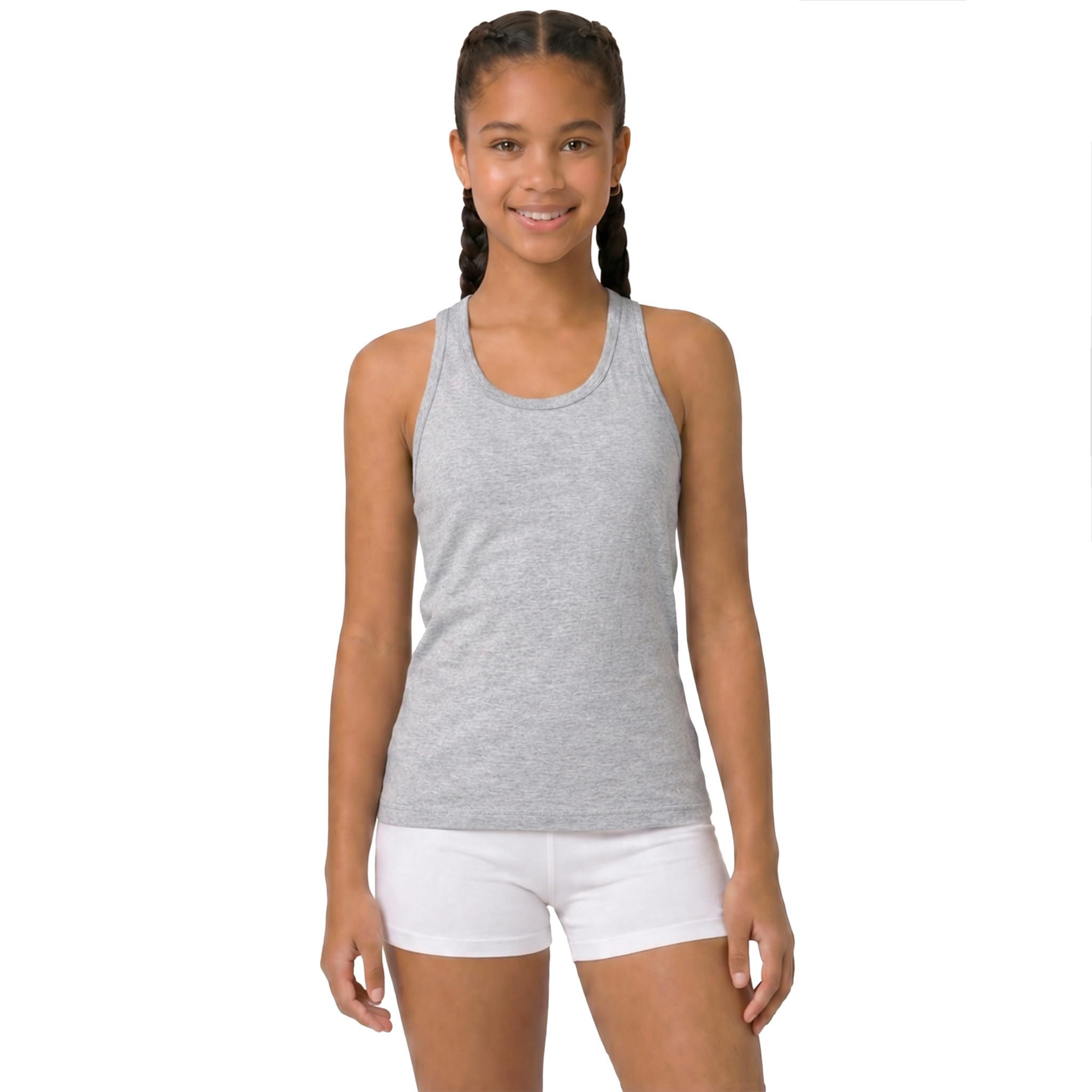 Lilax Girls' Racerback Tank Top 12, Grey