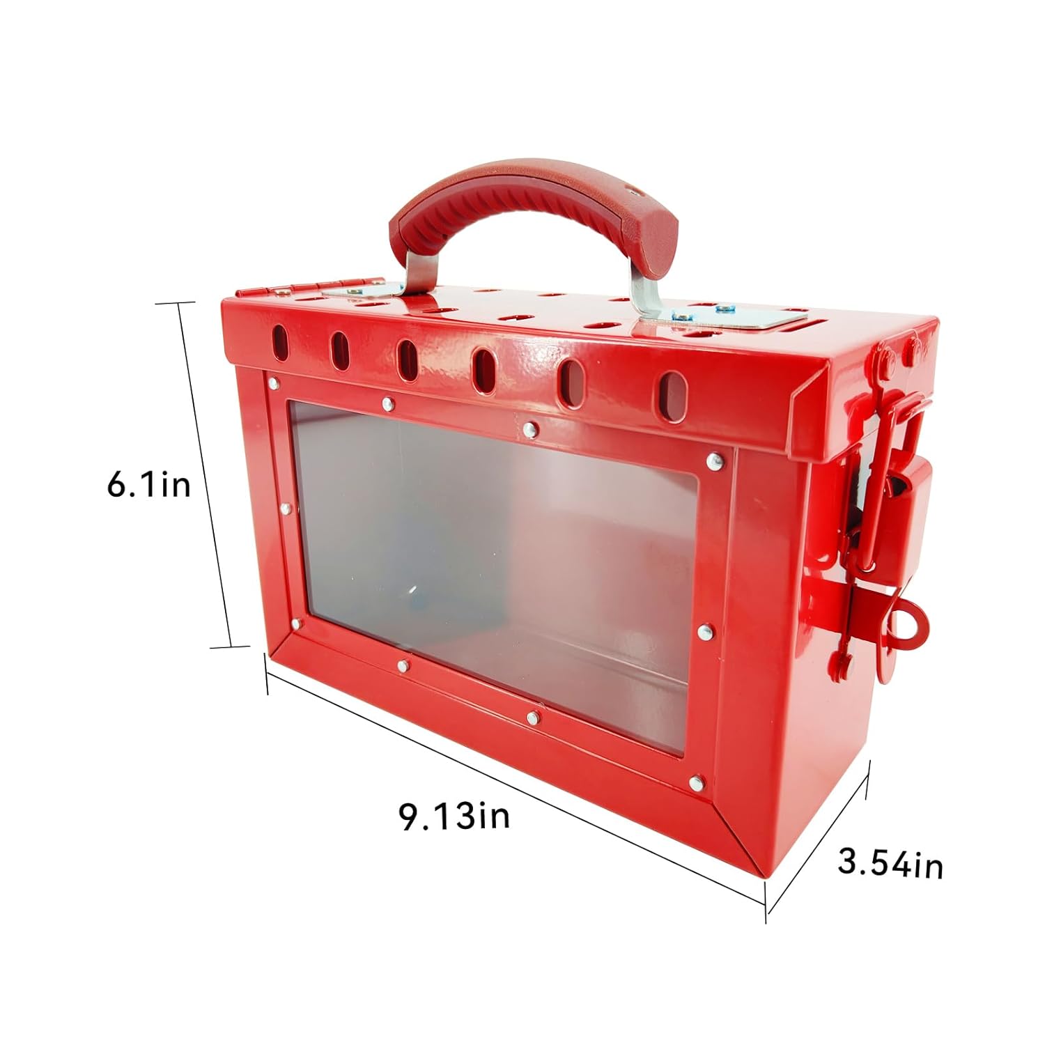 Lockout Tagout Box Kit with 6 Loto Locks Portable Safety Group Padlock Box Lock Out Tag Out Station for OSHA Compliant Group Loto Procedures
