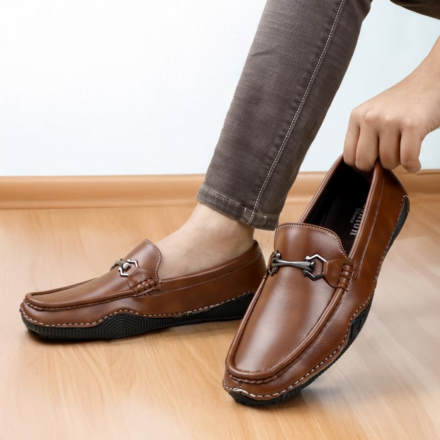 Image of WUGATTI Men's Suede Office Wear, Trendy & Lightweight Slip-On Loafers