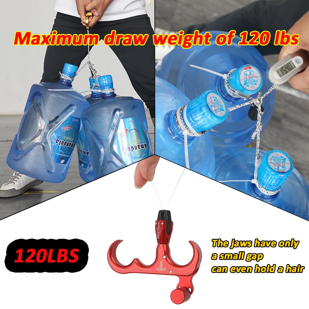 Release Aid Per Arco Compound - 4 Dita, Lega Alluminio, Rotazione 360&deg;, Per Destri E Mancini