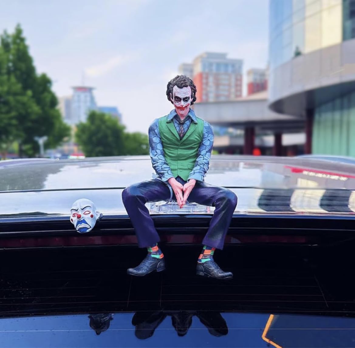 Customs Jo_ker Action Figure with Mask, 24cm Collectible Statue, Sitting Pose, for Decoration and Car External Decoration | Pack of 1, Multicolour-image-11