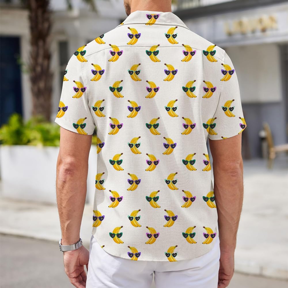 American Flag Skulll Mens Hawaiian Shirt Short Sleeve 3D Graphic Button Down Shirts Tropical Holiday Beach Aloha Shirts - Image 3