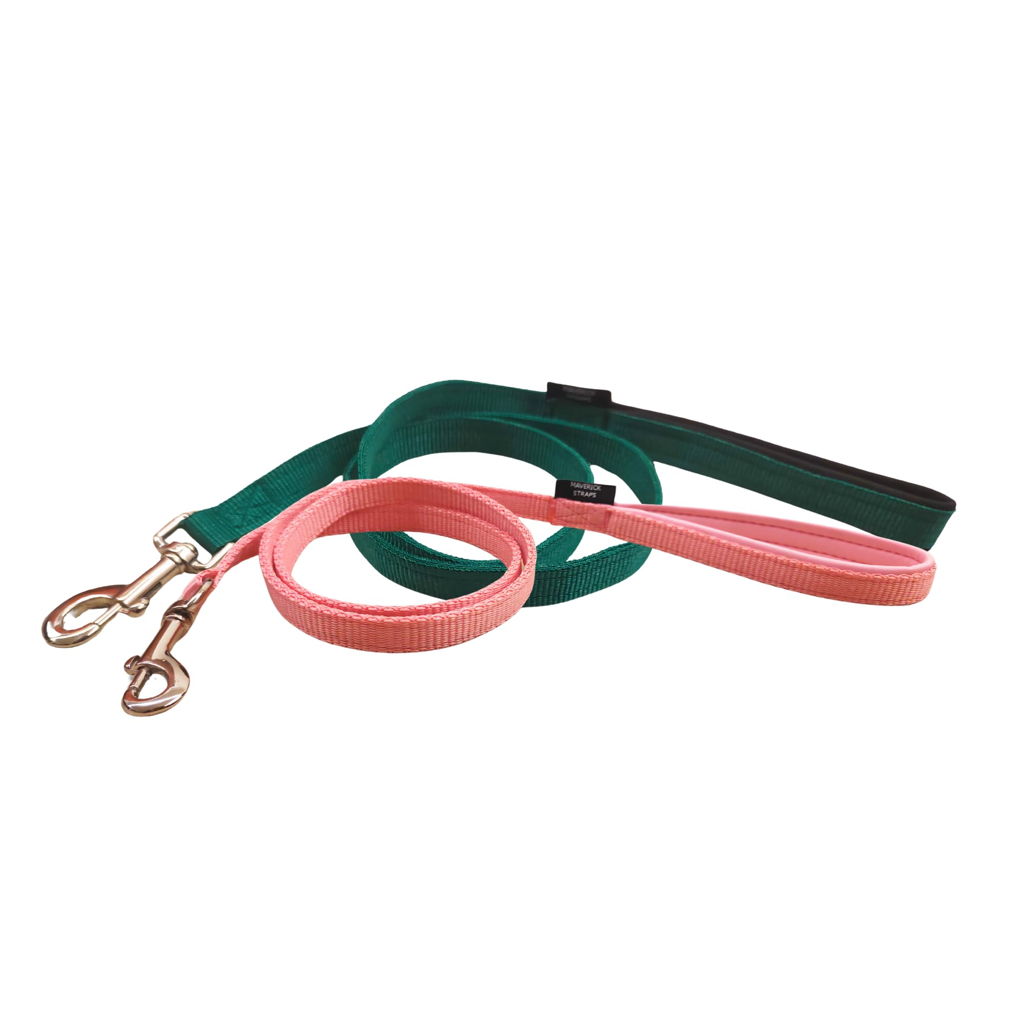 MAVERICK STRAPS Heavy Duty Polyester Dog Leashes - Baby Pink & Green | Strong Hook and Soft Padded Handle Long Dog Leash | Leash for Medium and Large Dogs | 4 Feet, 20 mm Width (Set of 2) (B0D76XDXSQ) Amazon Price History, Amazon Price Tracker