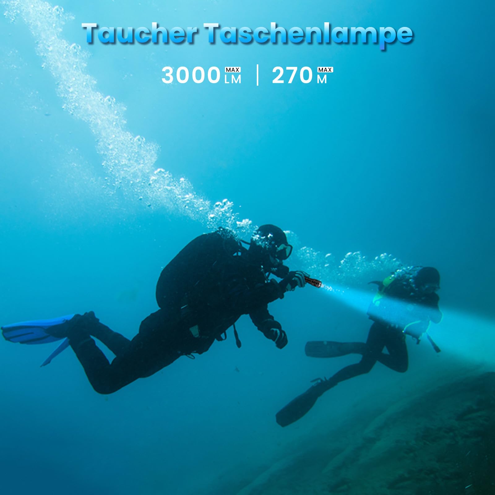 Sofirn SD05 Led Taucherlampe Superhell 3000 Lumen Tauchen Taschenlampe mit XHP50.2 wiederaufladbare Akku Magnetring wasserdichte Sicherheits Unterwasser 100m