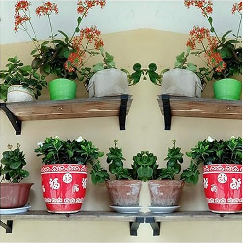 Miniatura 6 de Triángulo flotante de metal soporte de estante de labios, ángulo de pared esquina soportes de estantes, montaje en pared retro soporte de carga de