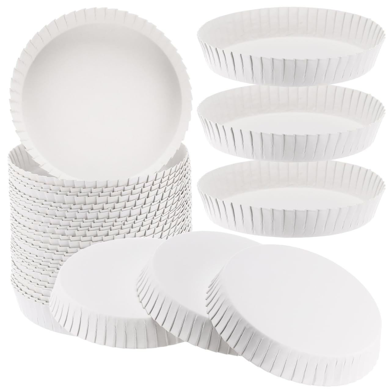 STOBAZA 100 Paper Cup Lids, 75 mm White Covers for Takeaway Hot Drinks