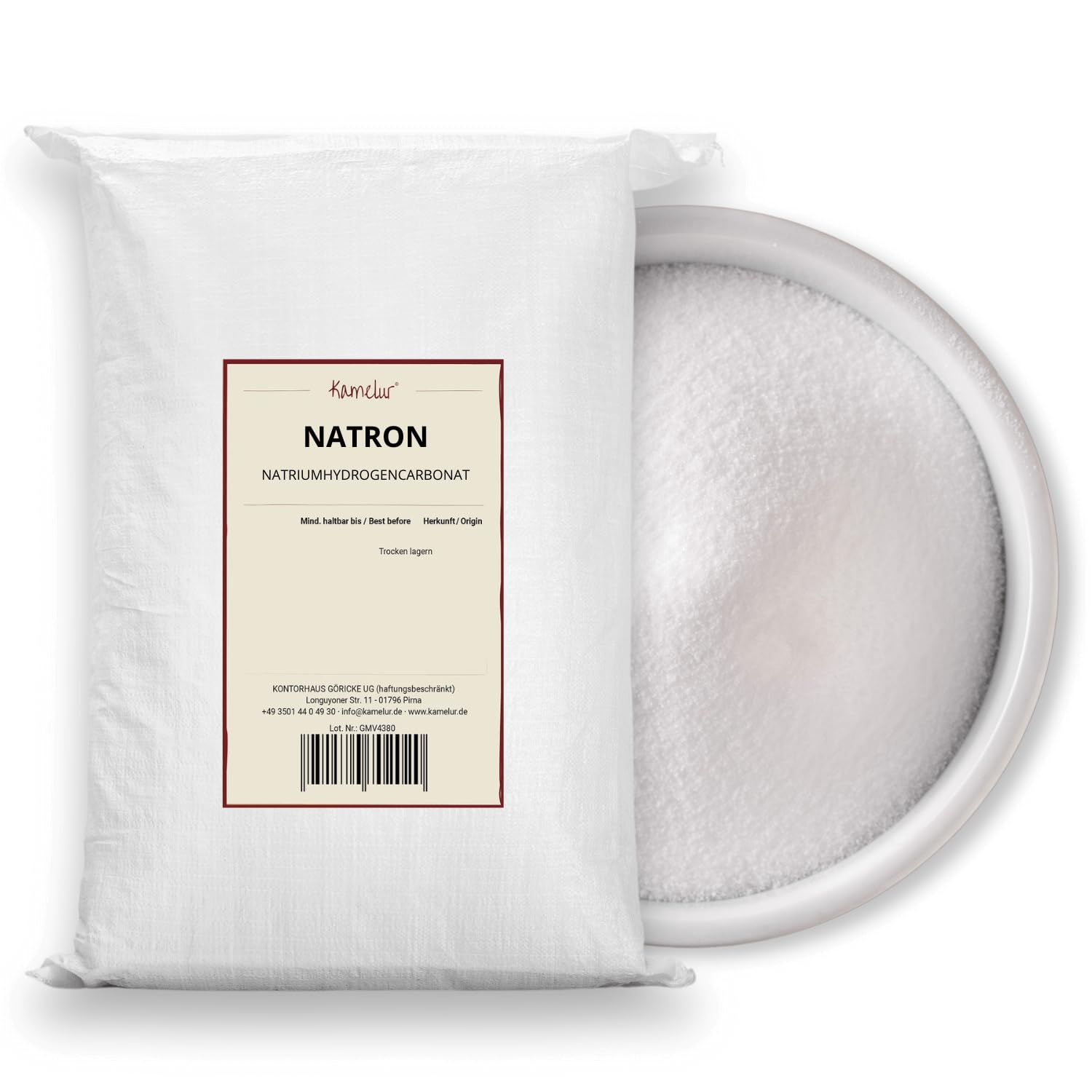 Kamelur Natron Natriumhydrogencarbonat E 500 - GGB (25kg) - Natronpulver Backing Soda das Multitalent im Haushalt