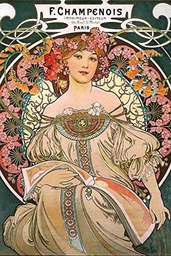 Poster Alfons Mucha Art NouveauLloyd F. Champenois 1897 Imprimeur-Éditeur.. Parigi