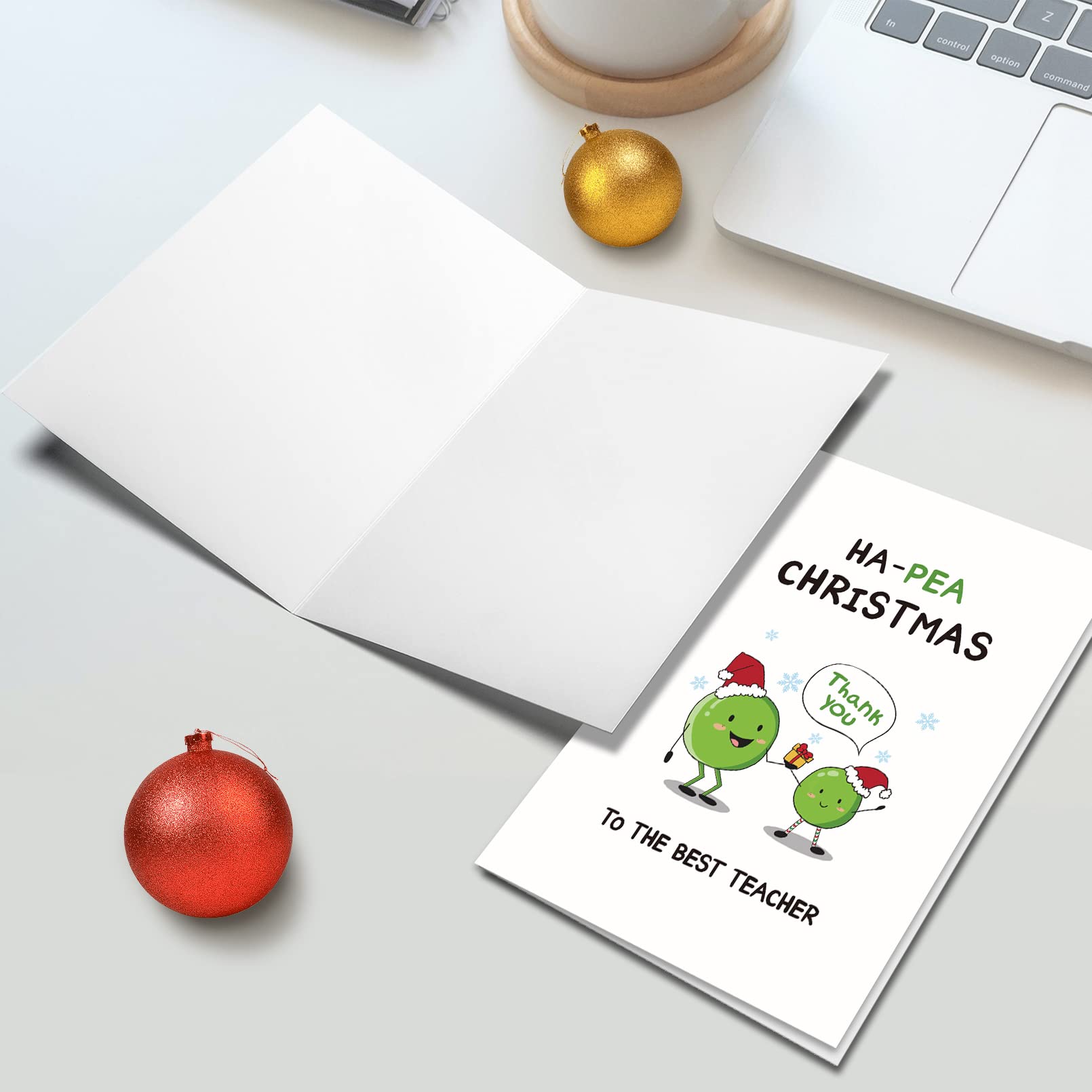 Carte De Vœux Noël Avec Enveloppe - Design Drôle Arbre De Noël - 20,5x13,5 Cm - Pour Famille, Amis, Collègues - 2