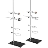 VEVOR Laboratory Support Stand Sets, Set of 2, Steel Lab Stand with 23.6 in Rod and 8.3 x 5.3 in Cast Iron Base, Includes Flask Clamps, Burette Clamps, and Cross Clamps