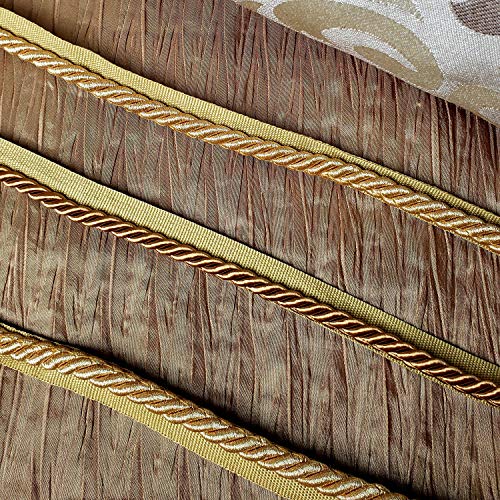 Trims By The Yard Gloria 1/4" Metallic Twisted Lip Cord Trim | Antique Gold| (20 Yard Cut) #TOP4