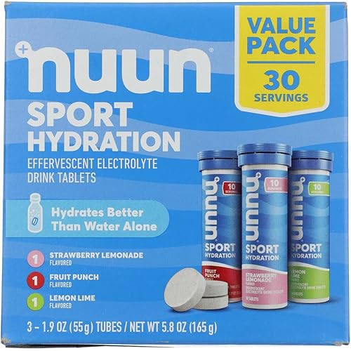 NUUN Paquete variado de pestañas deportivas de electrolitos, 30 CT
