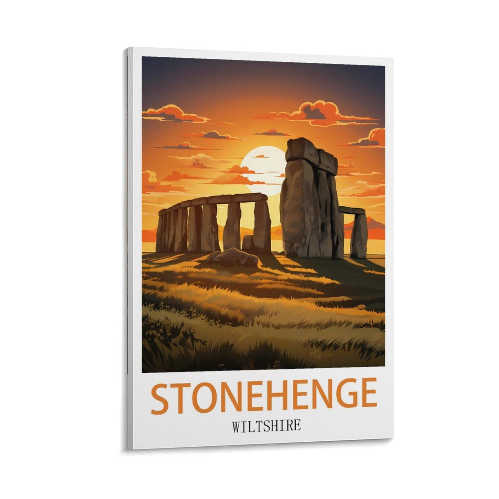 HWJJUII Stonehenge Wiltshire Vintage Travel Poster 08x12inch(20x30cm) Canvas Wall Posters And Art Picture Print Modern Family Bedroom Decor Posters
