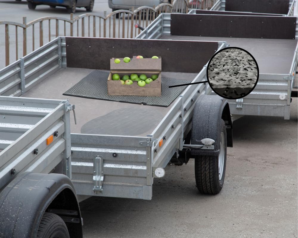 Anti-Rutsch-Matte für Transport [ 5M x 125mm x 8mm ] | Bautenschutzmatte auf Rolle | Terrassenpads Rolle, Gummimatte Waschmaschine, Gummigranulat, Bautenschutzmatte