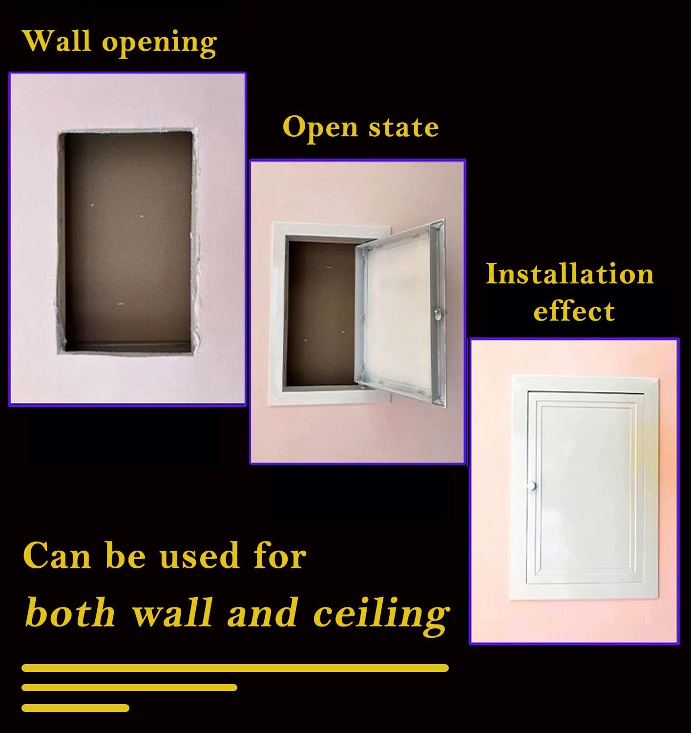 Pannello di accesso in metallo 35 x 55 cm per parete/soffitto, ideale per bagno, HVAC, sistemi di allarme e elettrolitici, facile manutenzione, porta di accesso per cartongesso