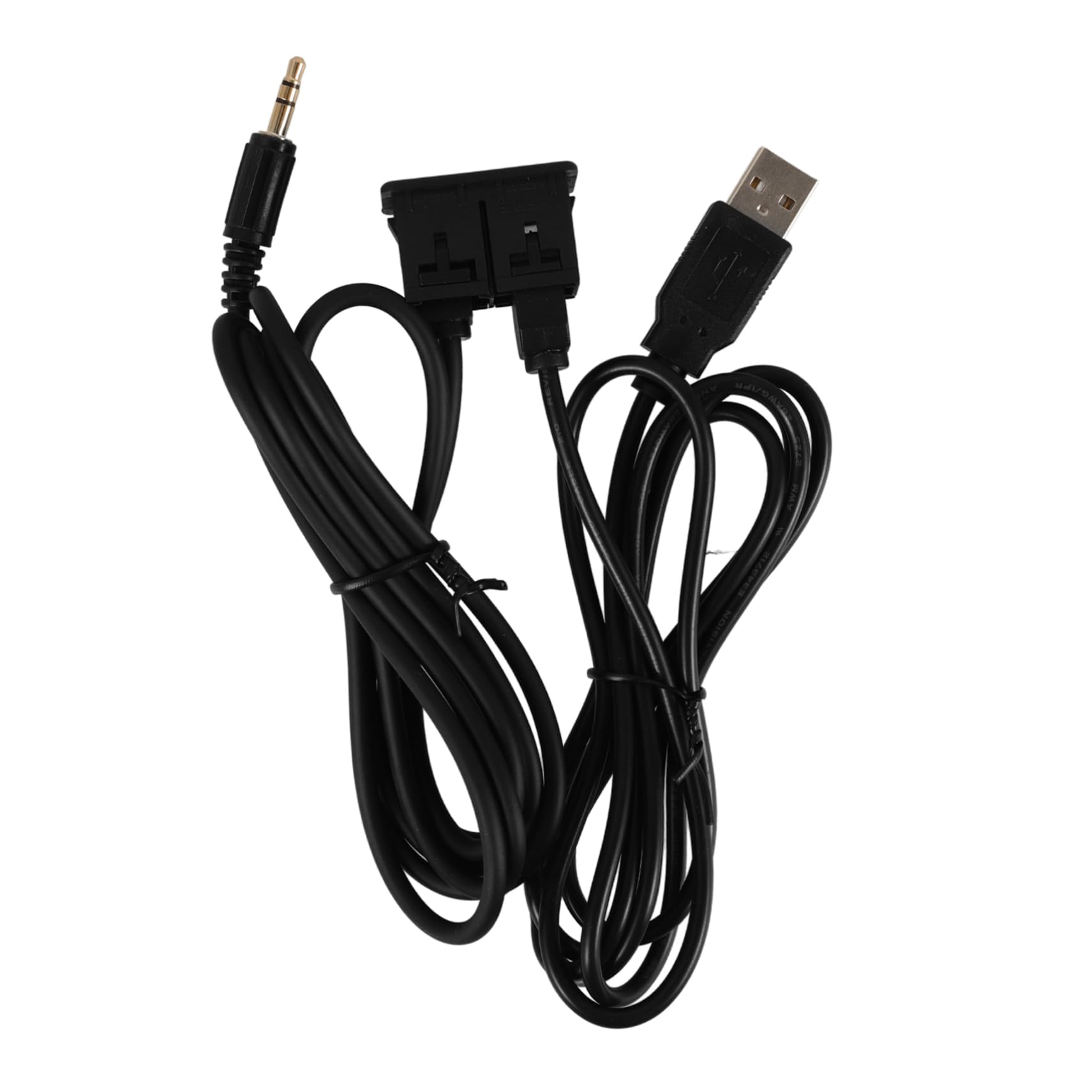 PartyKindom 5piezas Cable De Extensión USB y Audio para Montaje Empotrado Coche Instalación Sencilla Compatible Varios Modelos De Vehículos