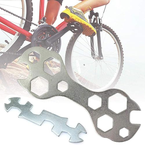 Miniatura 5 de 2 unids acero galvanizado multi-agujero bicicleta ciclo bicicleta montaña bicicleta llave portátil multifuncional reparación herramienta