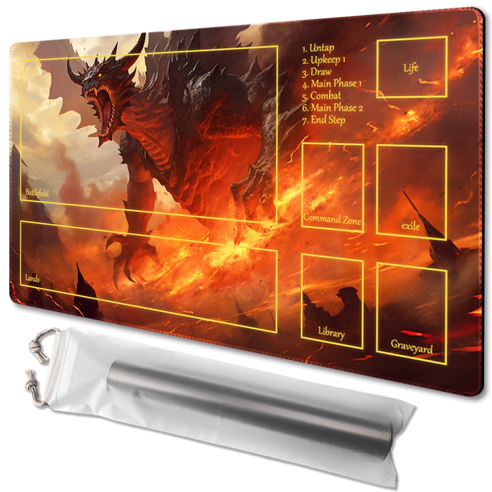 TCGMAT MTG Playmat - Non-Slip Backing Printing, Ideal for Card Game Enthusiasts TCG Playmat,Purify Land (MTG2-Arrival of The Drago-Deck)