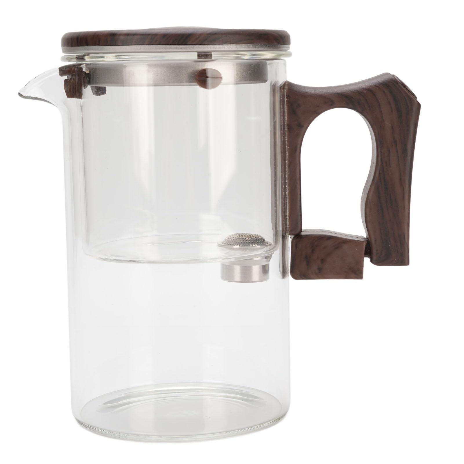 SEAFRONT Glas-Teekanne mit Sieb, Hitzebeständiger Glas-Teebereiter mit Edelstahl-Teesieb, Herausnehmbare Innenauskleidung, Holzgriff, Feine Filterung für Losen Tee, Zuhause und Büro (Transparent 750