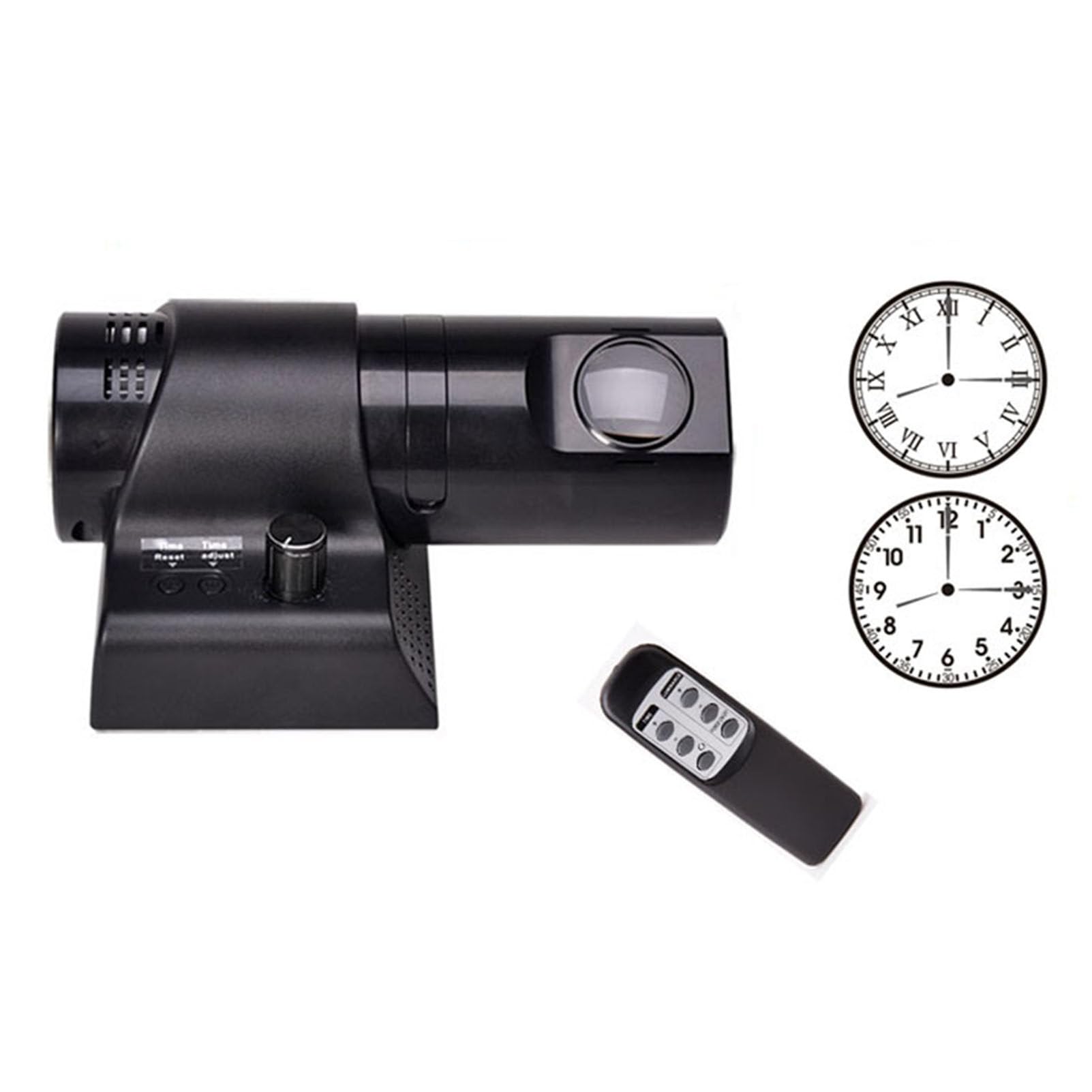 Projektionswecker fürs Schlafzimmer, LED-Projektoruhr an der Decke, Wecker am Bett mit Einstellbarer Helligkeit/Temperatur für Tiefschläfer, mit Fernbedienung und 180° drehbar,Black