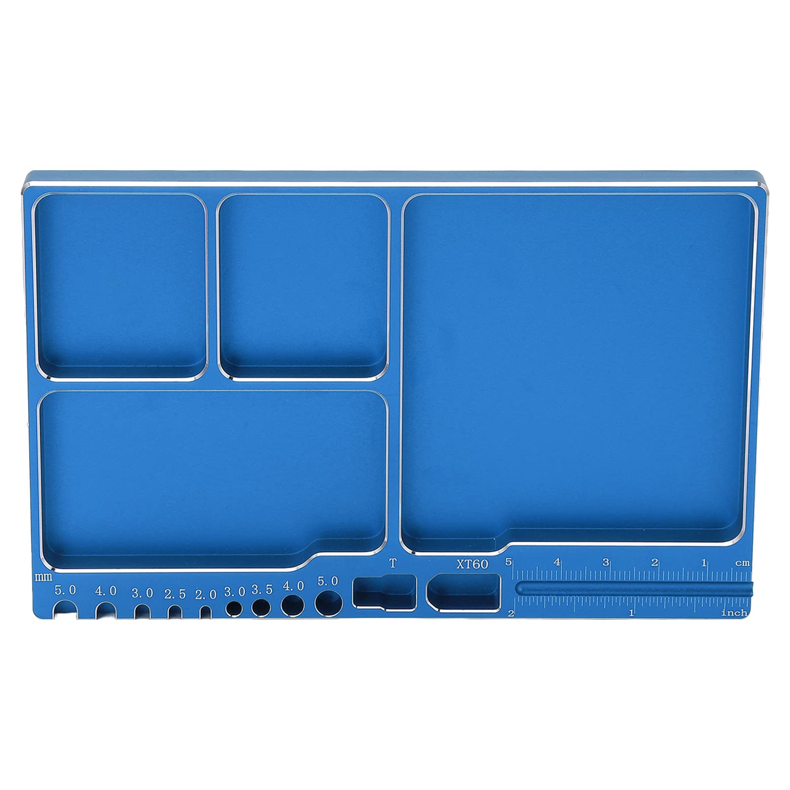 ZAWELIYO Magnetic Screw Tray Aluminium Alloy RC Repair Tool Tray Magnetic Parts Magnetic Parts Tray with Magnetic Pad (Blue), Small, ZAWELIYO5fevkynu3m-12