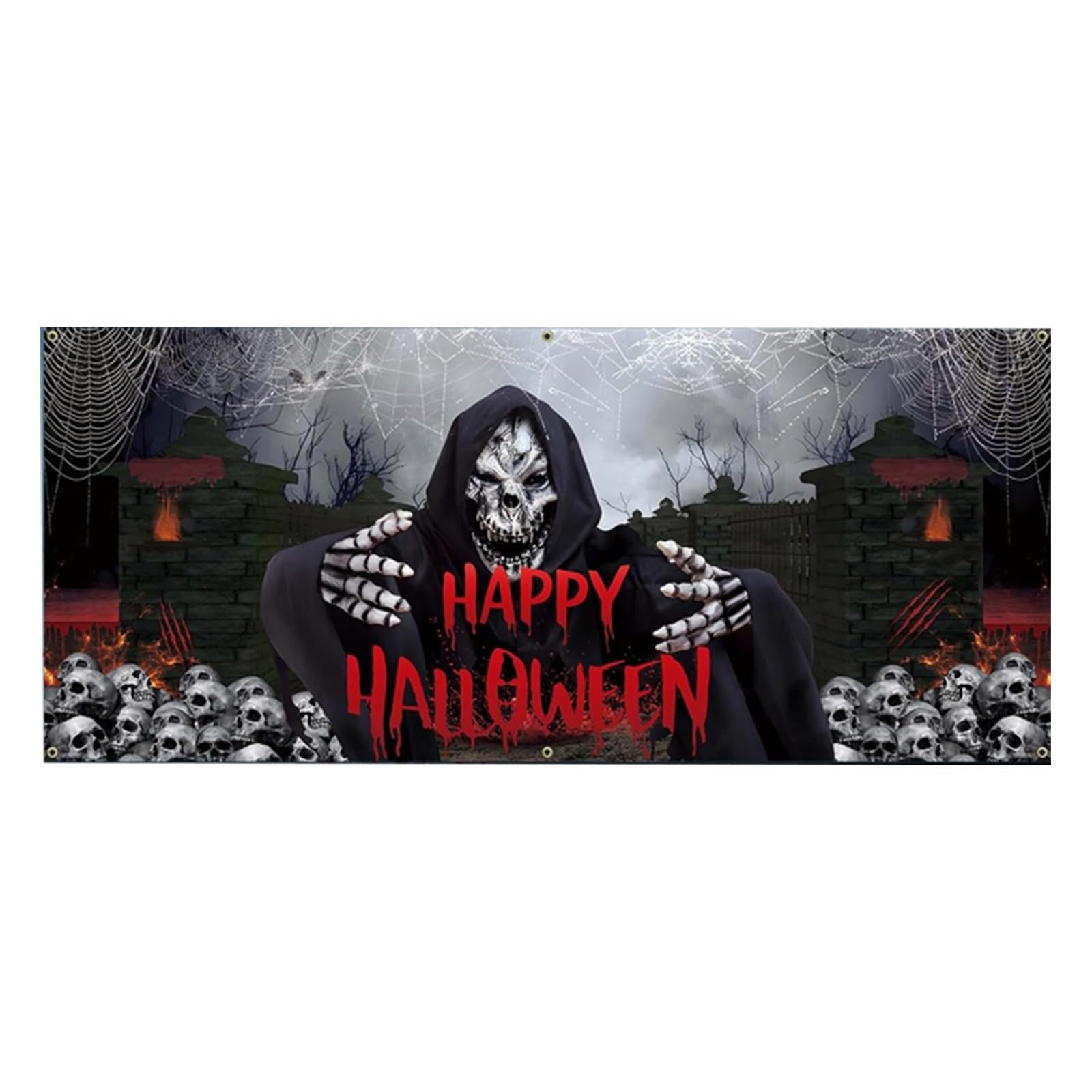 Halloween Garagentor Dekorationen, Halloween Garagentor Abdeckung, Banner, Party im Freien, Fotografie Zeichen, Poster, Dekorationen, Zubehör, Party-Hintergrunddekoration (C, 480x210)