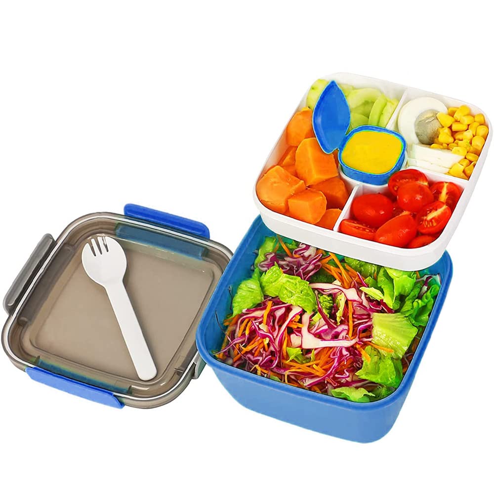 Buy Bugucat Lunch Box 1500 ml, Bento Box Salad Container with 3