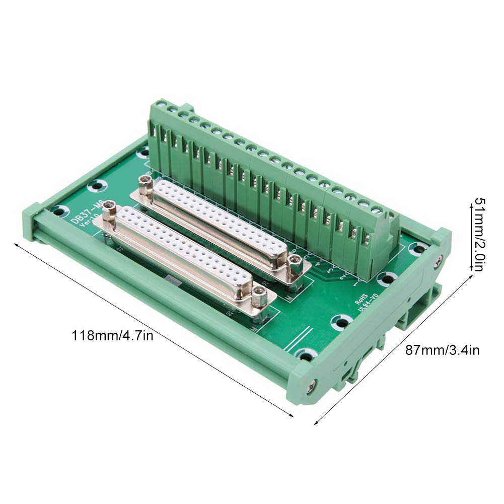 YWBL-WH Morsettiera DB37-M6 Doppia Femmina Montaggio DIN per Interfaccia Elettronica Industriale e Automazione