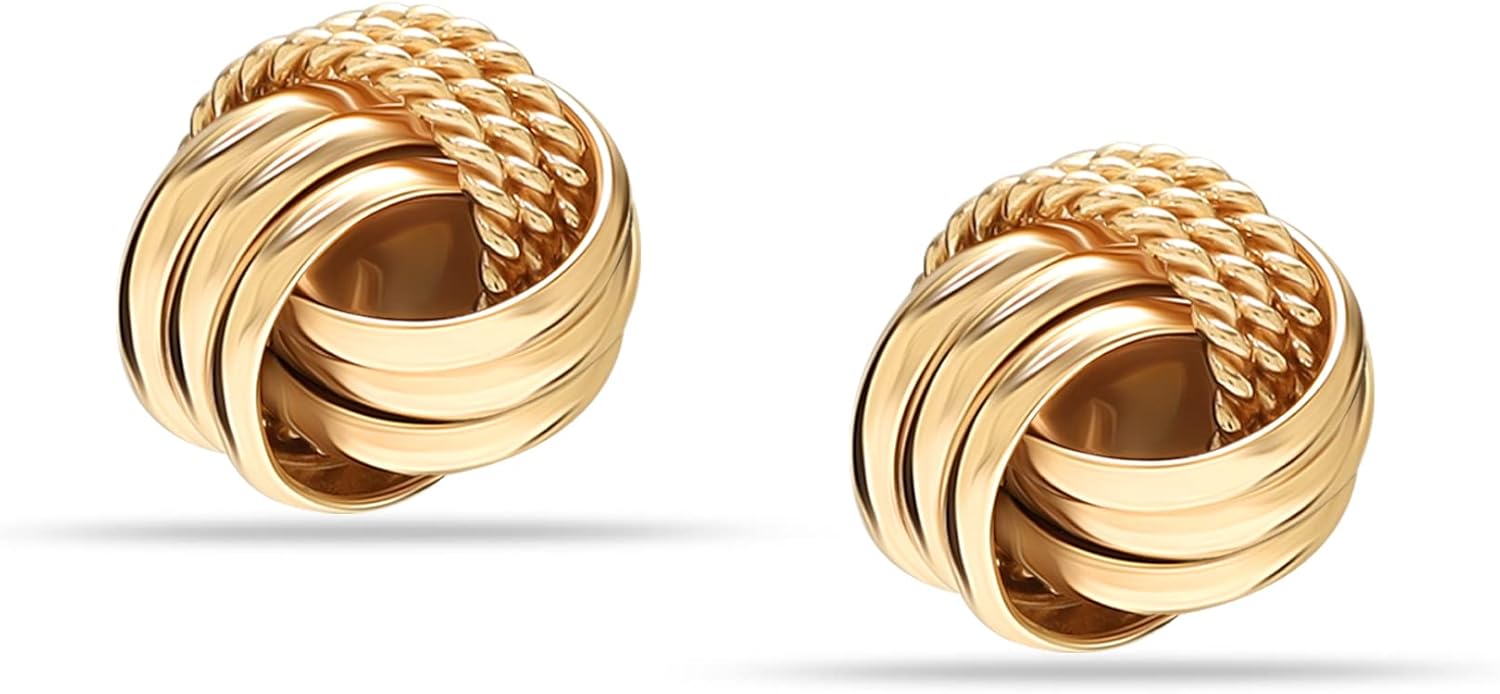 LeCalla 925 Sterling Silver Knot Stud Earrings Jewelry | Italian Design Love Knot Stud Earring | Celtic Knot Stud Earrings for Women - Image 3