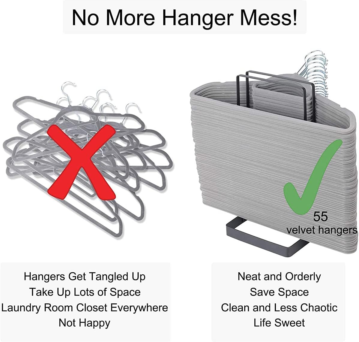 Hanger Organizer, Large Capacity Hanger Stacker Rack for Closet Laundry Room, Stainless Steel Detachable Hanger Storage Organizer Holder, Can accommodate 80 Wire Hangers