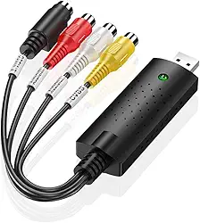 Conversor de VHS para Digital Cartão Captura Vídeo e Áudio USB 2 0 VCR TV Suporta Win 7 8 10