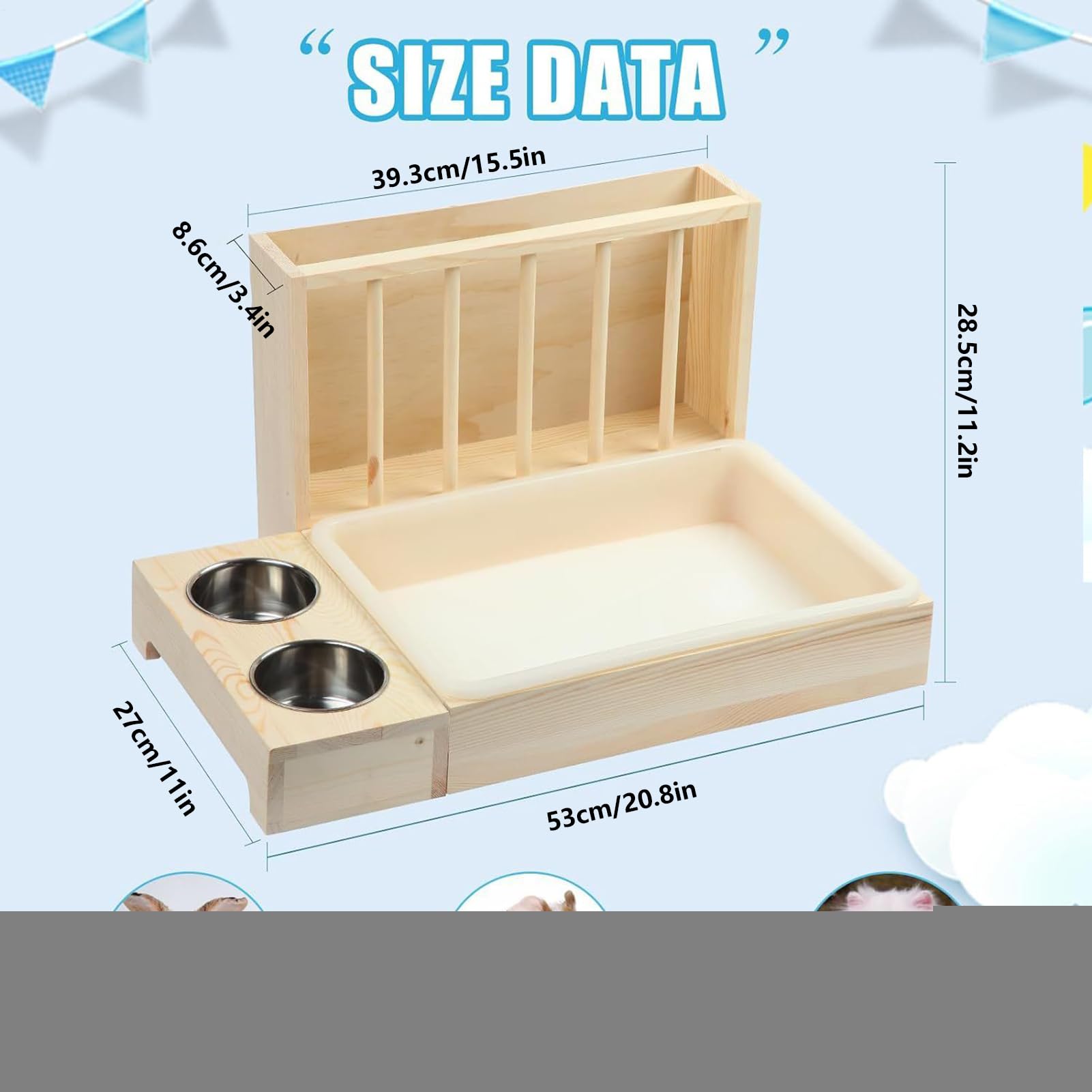 Mangiatoia Per Criceti | Alimentatore In Legno Per Piccoli Animali,Alimentatore Per Gabbia Di Criceti Per Cibo Portafieno - Per Animali Domestici Come Pollo Furetto Riccio Per Casa Viaggio