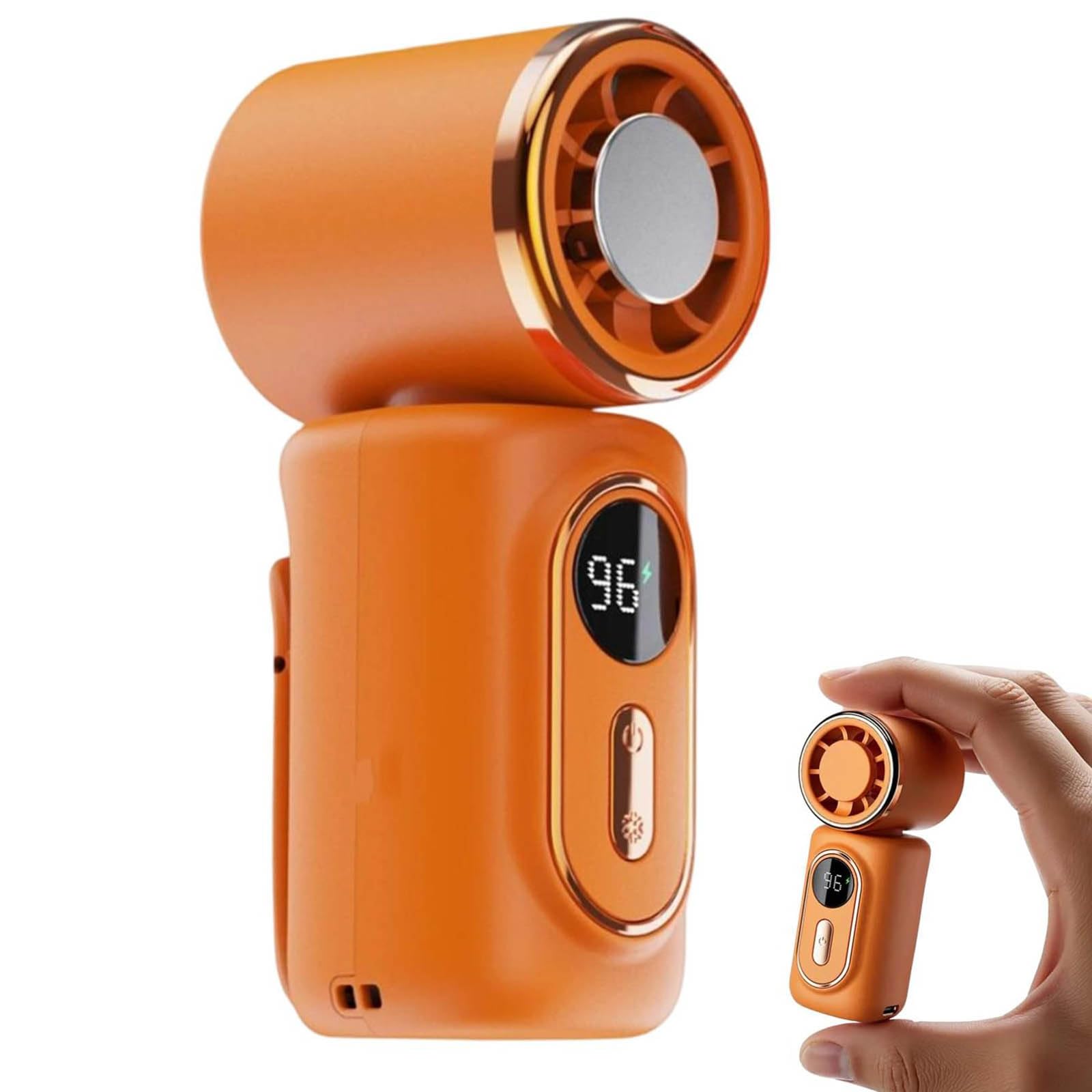 Miniventilador portátil con pantalla LED para evitar el sudor al maquillarse