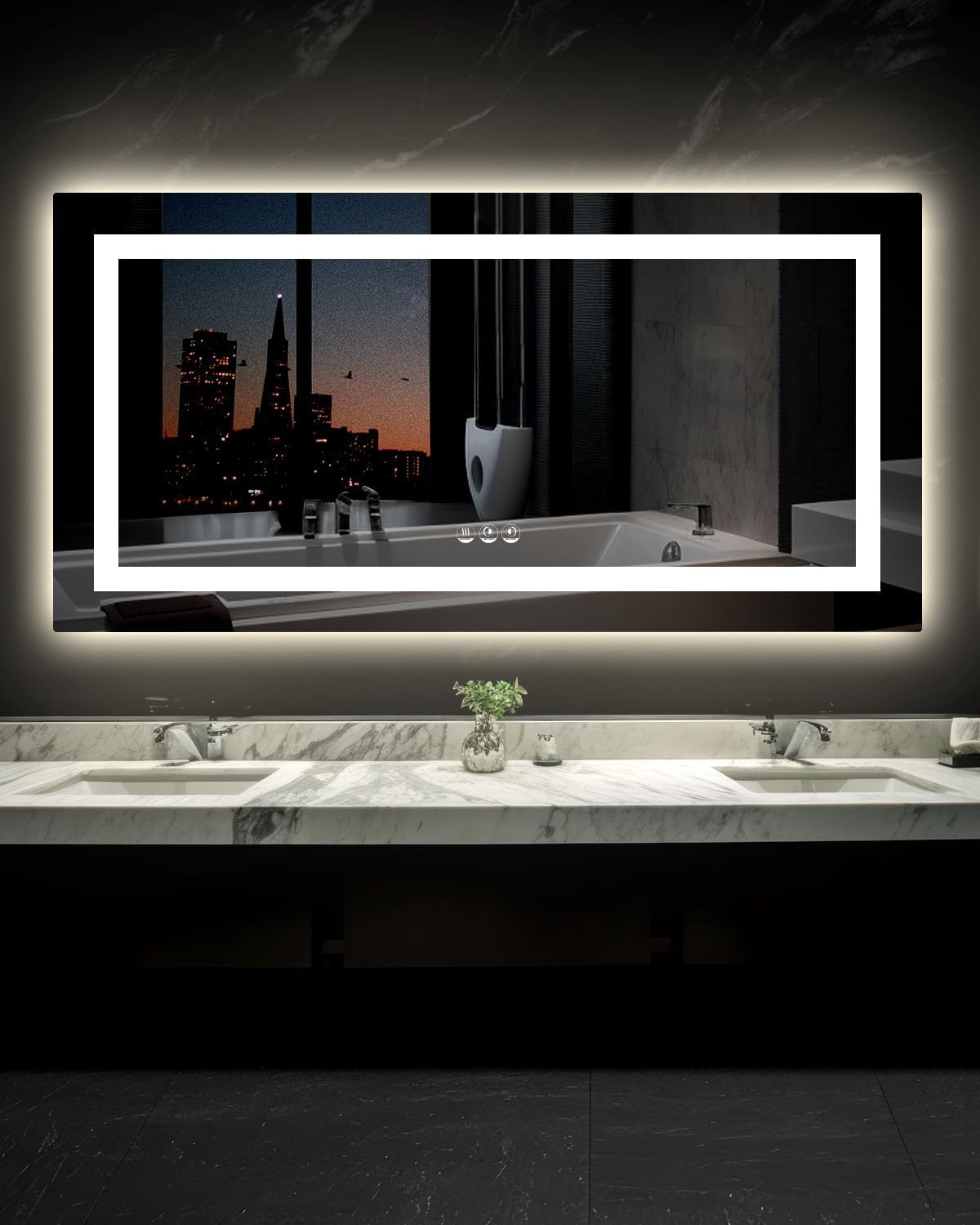Amazon.com: Ensenior LED Bathroom Mirror 72"x36" with Front and ...