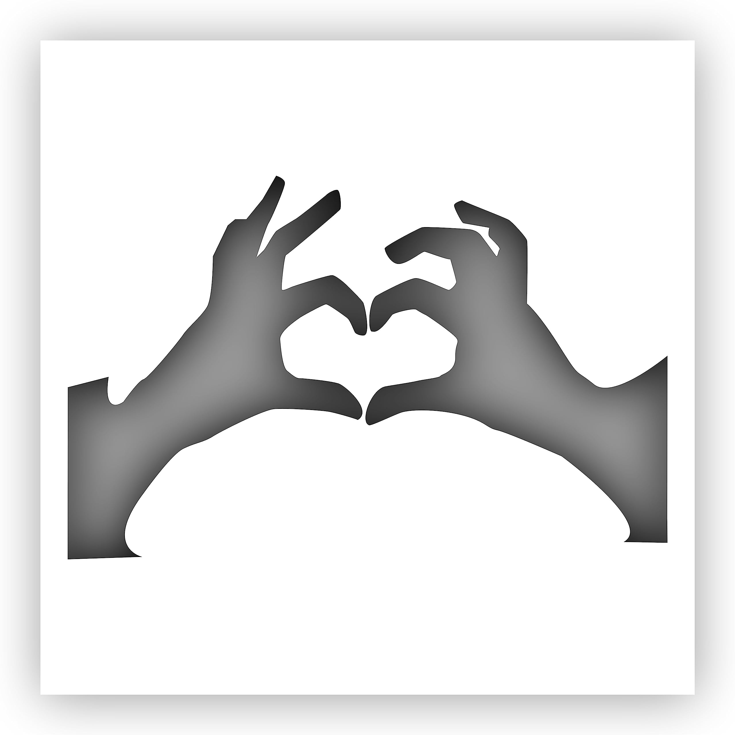 Heart with Hands Stencil - Choose a Size - Laser-Cut Reusable Plastic