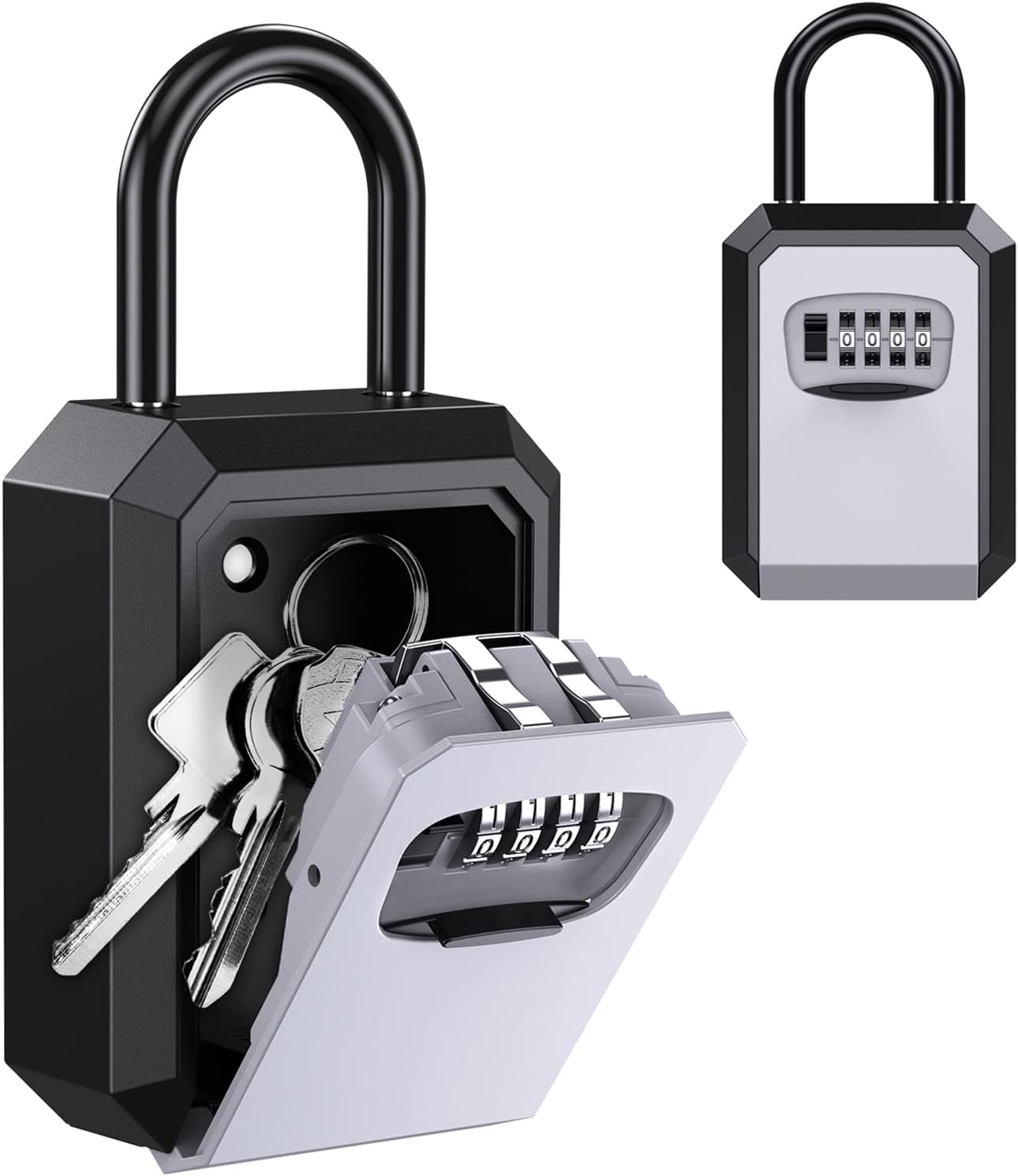 AMIR Key Lock Box Wall Mounted, Newest 4 Digit Combination Waterproof